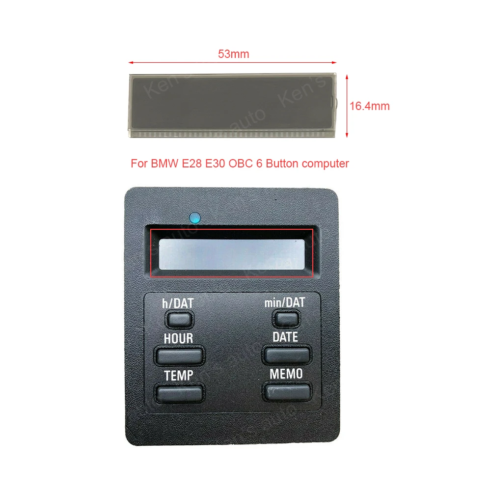LCD display for 6 button obc digital clock temperature dash trim for BMW E28 E30 1987-1991