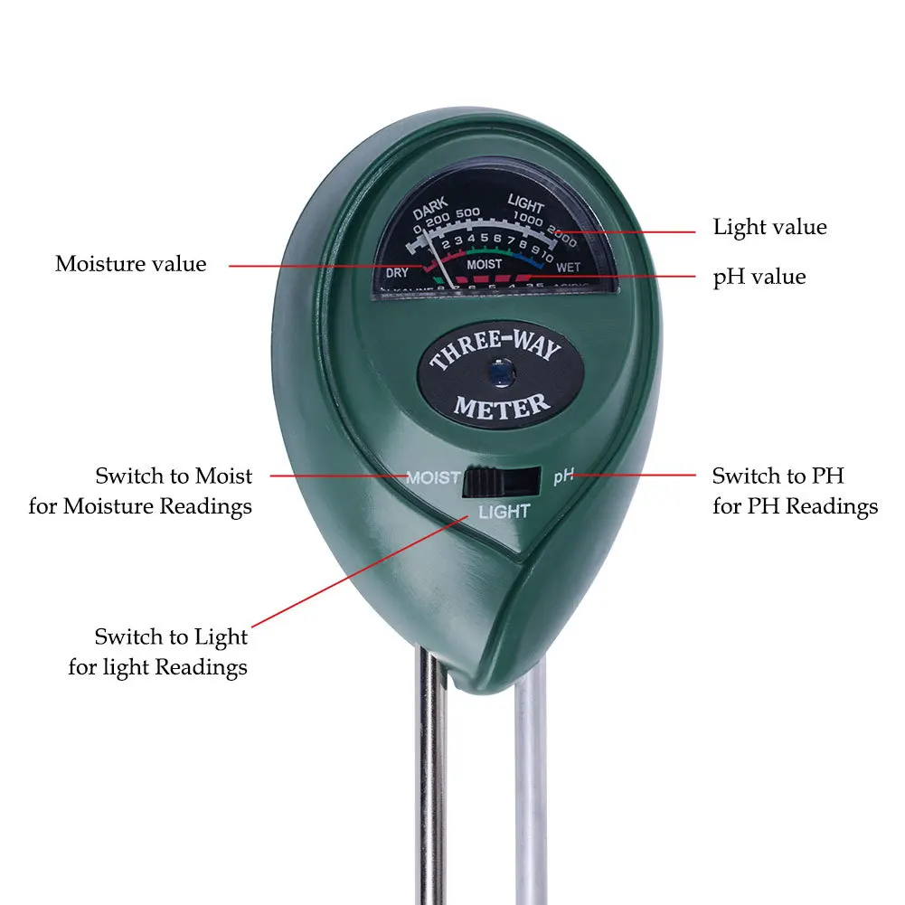 1 Soil Ph Meter Hygrometer Sunshine Ph Meter Acidity Humidity Ph