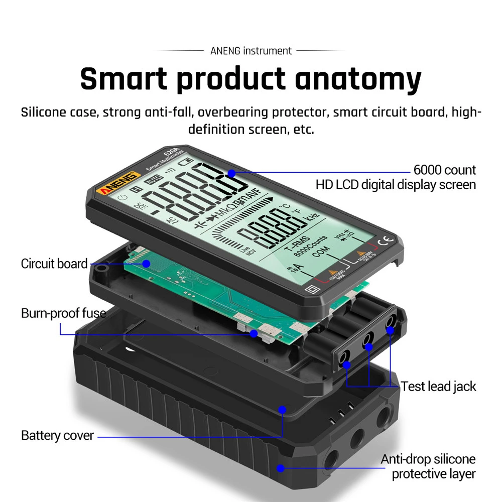 ANENG-620A  Ʈ Ƽ Ʈ ׽, 6000 īƮ  RMS ڵ  ĿнϽ  µ 