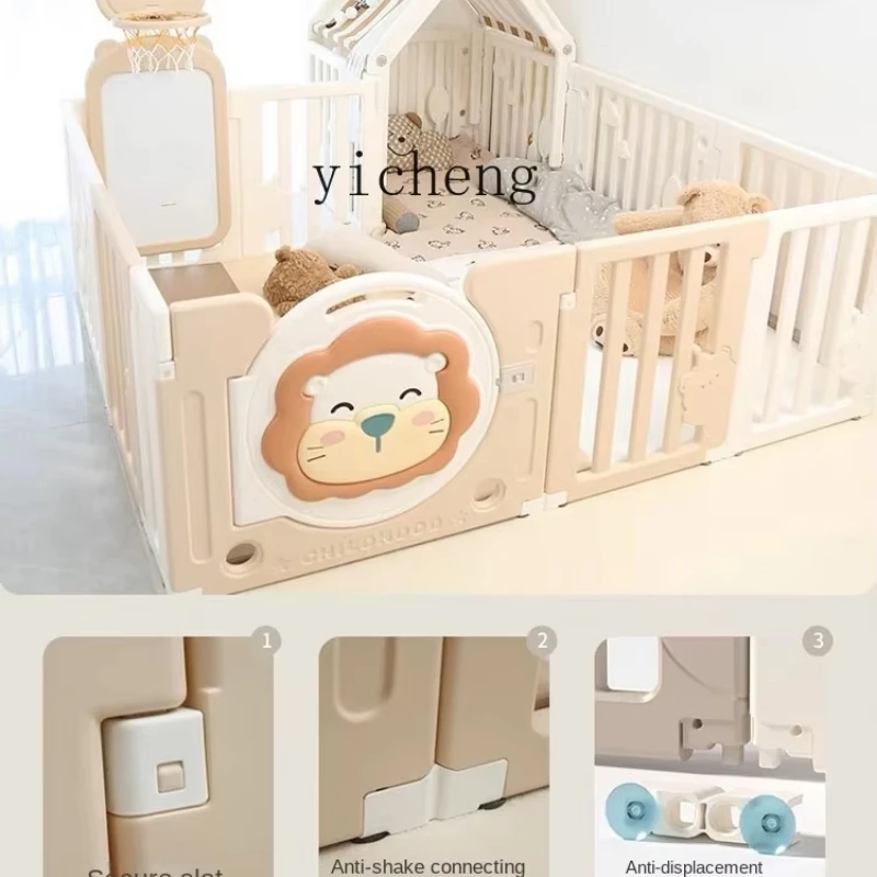 zz Baby Game Fence Floor Infant Protective Grating Indoor Home Children Crawling Mat Living Room Toddler