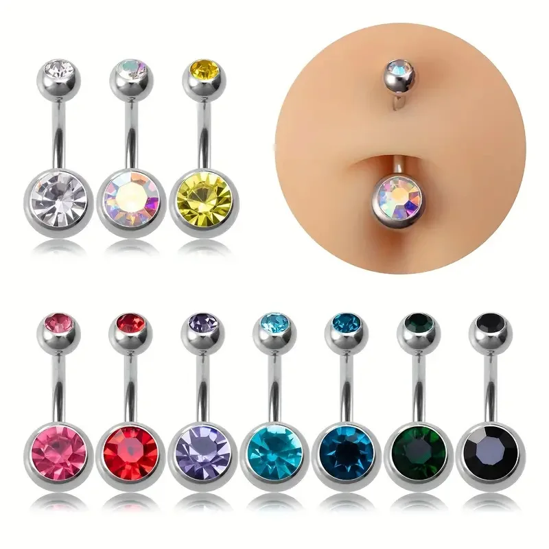 5/10/20Piece Zircon 14G Belly Piercing Lot Surgical Steel Crystal Belly Button Ring Bar Navel Piercing Set Mix Piercings Ombligo piercing jewelry body piercing jewelry body jewelry belly button piercings belly button earrings