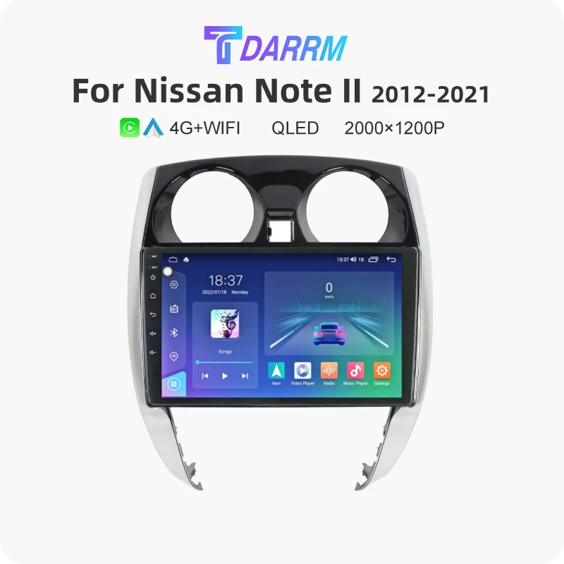 Автомобильный мультимедийный видеоплеер для Nissan Note II 2012-2021 радио Android Авто Стерео навигация Carplay GPS сенсорный экран 2 Din