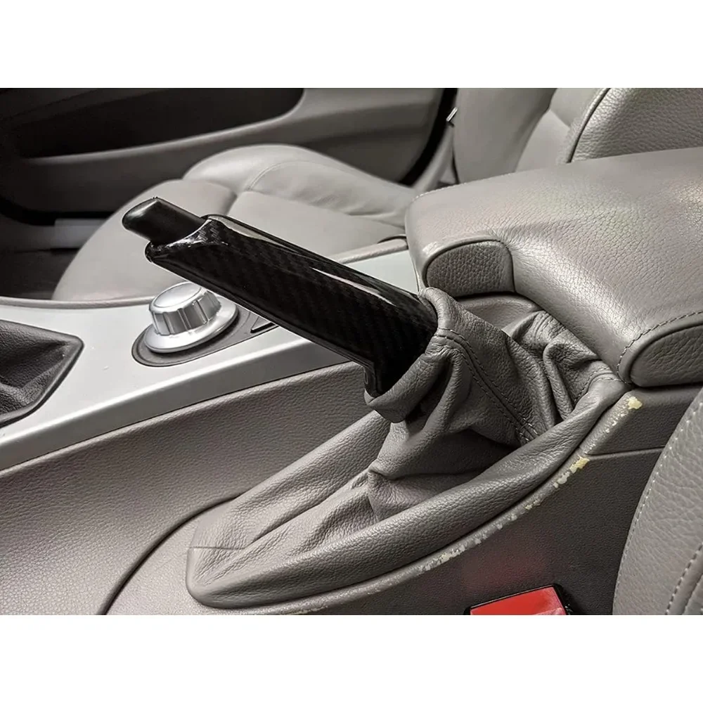 Car Black Carbon Fiber Pattern Handbrake Brake Handle Cover For BMW 1 2 3 4 5 6 7 Series E90 E92 E60 F30 E31 E35 F34 F10 F20 F80
