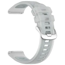Colorful Waterproof Silicone Sport Strap - Jelly Edition - 22mm (Silver white)