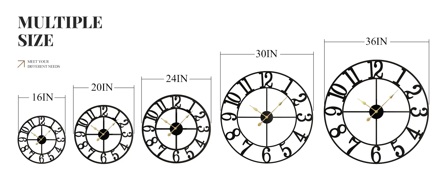 16 inch 20 inch 24 inch 30 inch 36 inch wall clock