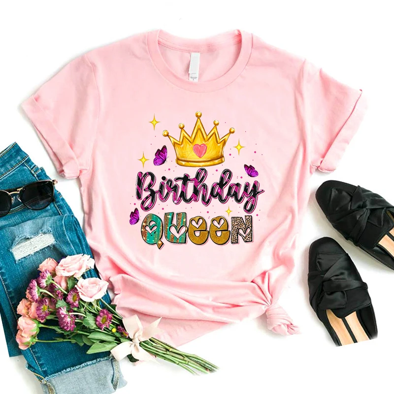 Geburtstag Königin Crowm Grafik Druck T Shirt Frauen Kleidung Geburtstag Geschenk T-shirt Femme Sommer Mode T-Shirt Weibliche – Detail 6