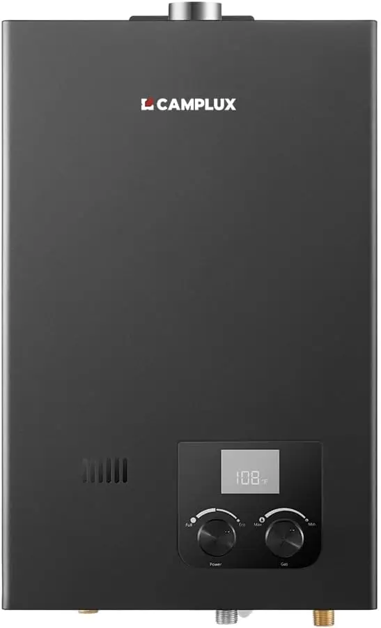 Gas Tankless Heater Indoor, 2.64 GPM, CM264 Propane Tankless Water Heater, 68,000 BTU On Demand Instant Hot Water Heater, Black