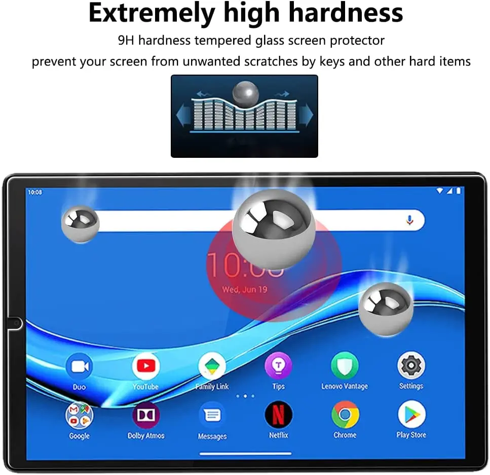 Película Protetora de Tela de Vidro Temperado para Lenovo Tab M10 hd Mais 2nd 3rd Gen 10.3 10.1 10.6 Também-x605f X606f X306f Tb128fu Pcs - Imagem 6