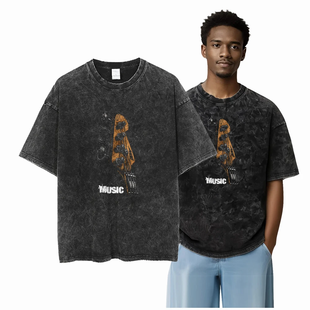x1-x25 STREE THEME Exklusive Grafik Unisex Baumwolle Acid Washed T-Shirt Coole Vintage Streetwear Herren T-Shirts Big Size T-Shirt für Männer – Detail 17