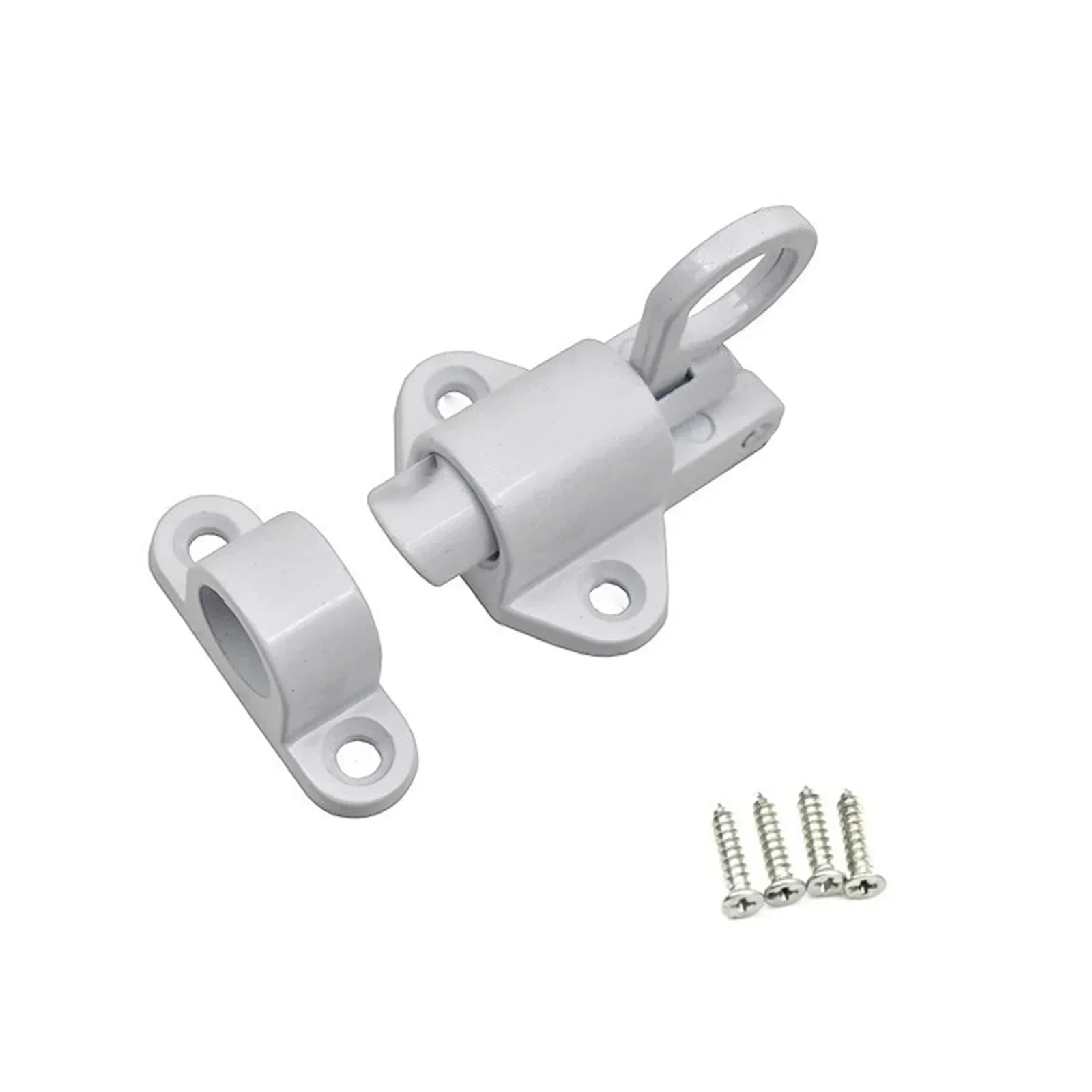 Spring Loaded Window Door Bolt Gate Security Pull Ring Spring Bounce Door Bolt Automatic Latch Gate Lock Hook Self-Closing