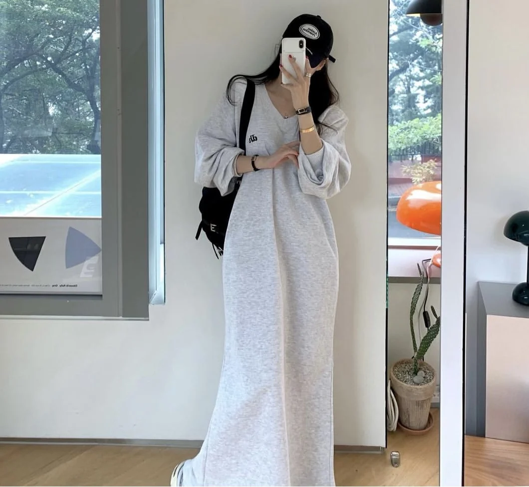 달콤한 나이-긴 후드 티 원피스 감소