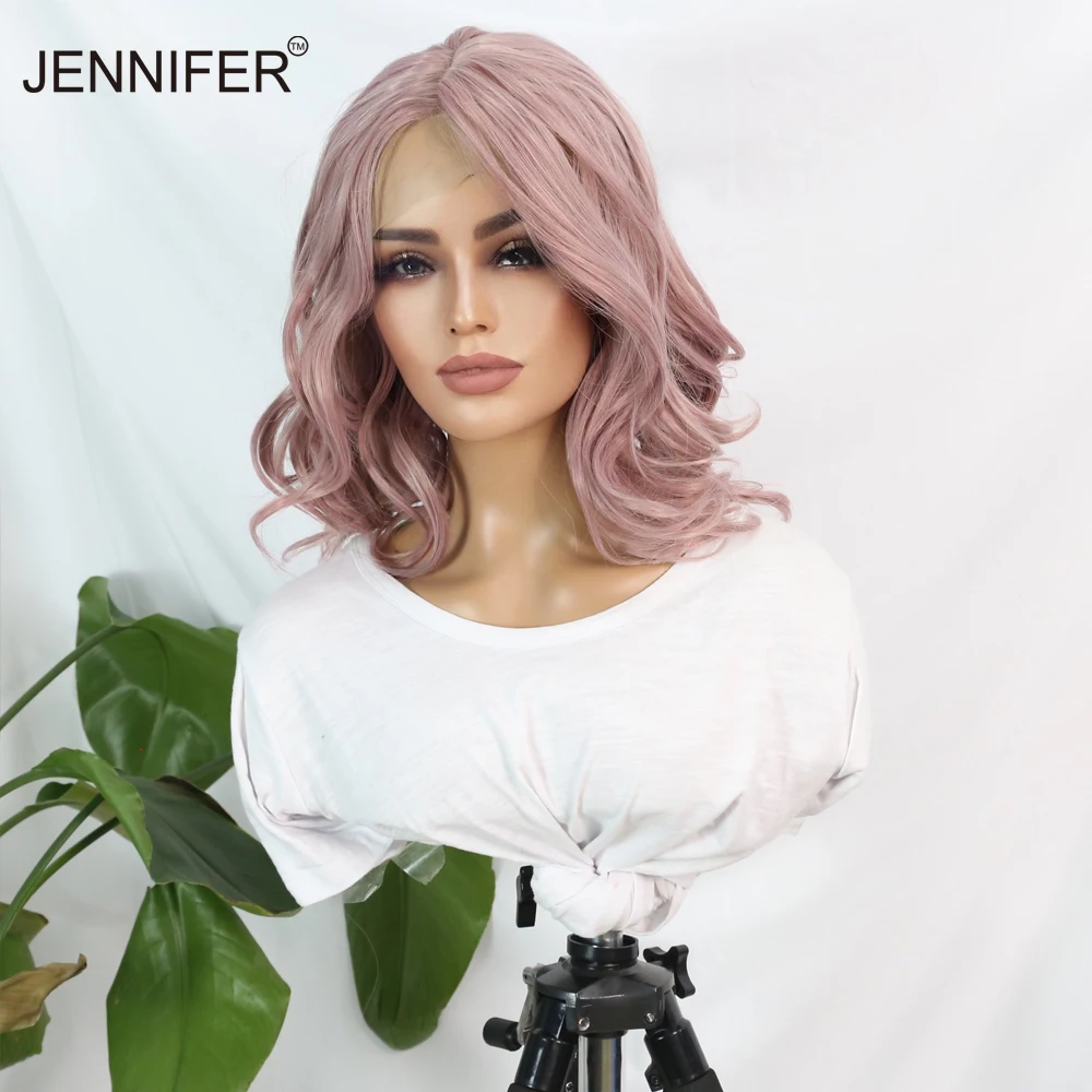 Synthetic Short  Wave/Straight hair Pink/Wine Red/613 Color Middle Part Lace Wigs for Women  Heat Resistant Fiber Daily/Party