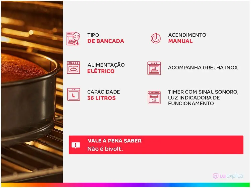 Forno Elétrico de Bancada Britânia 36L Preto BFE41P - 110V 2