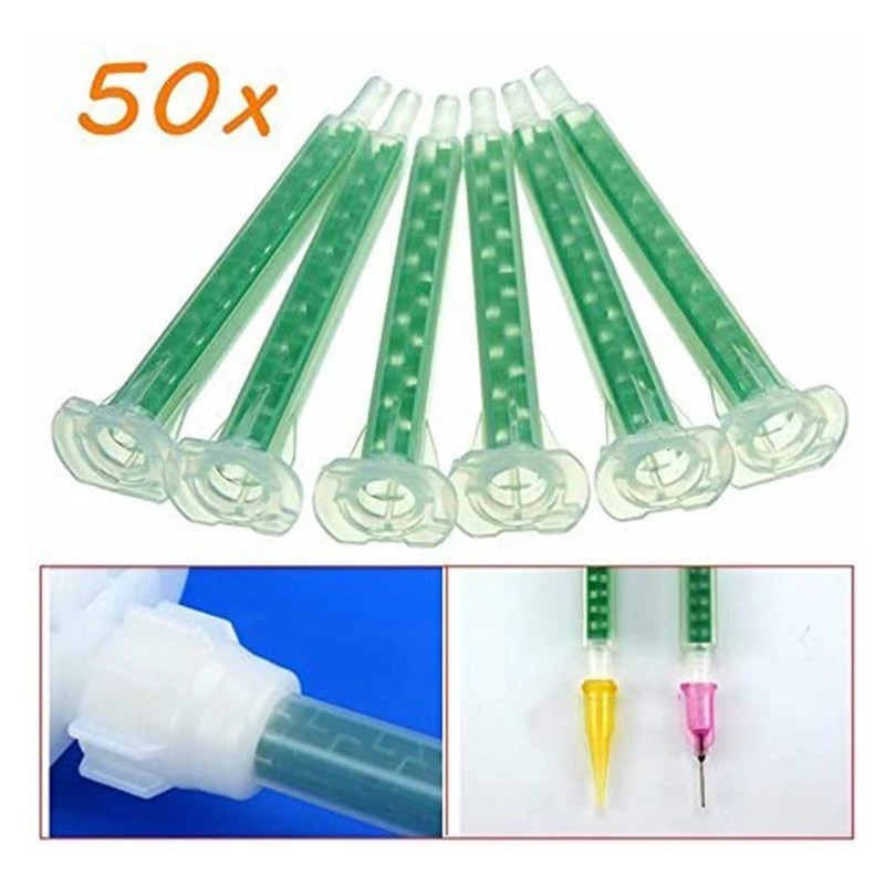 50 Pieces F6-16 Green Ab Glue Mixing Tube Static Mouth Section 16 Nozzles