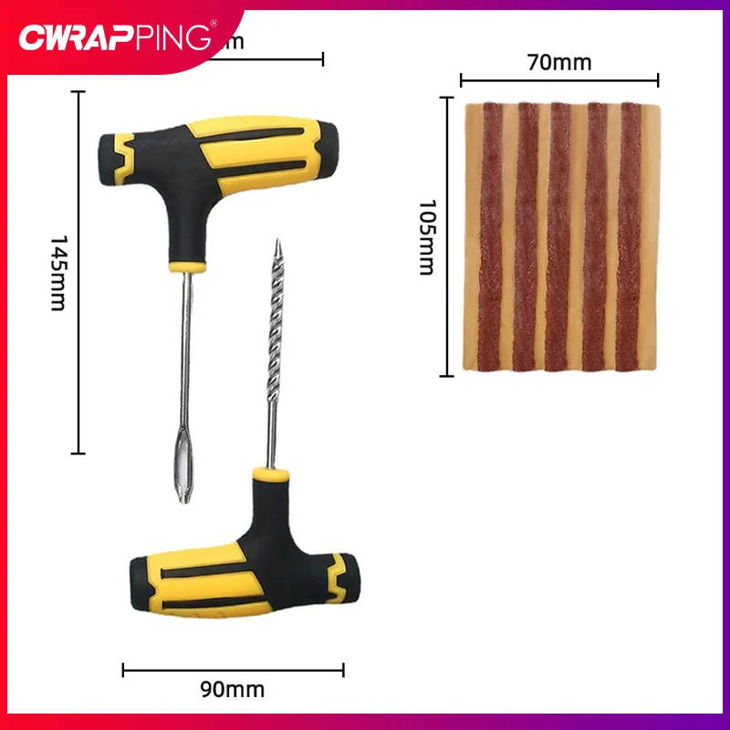 고무 스트립이 있는 자동차 타이어 수리 도구 키트, 튜브리스 오토바이 타이어 펑크 스터드 플러그, 트럭 자동차 타이어 수리 도구 세트