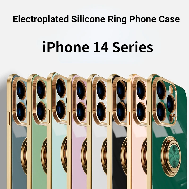 

Suitable for Apple Iphone12 Mobile Phone Case 13promax14/7P/xs Electroplated Ring Protector Car Magnetic Phone Case with Holder