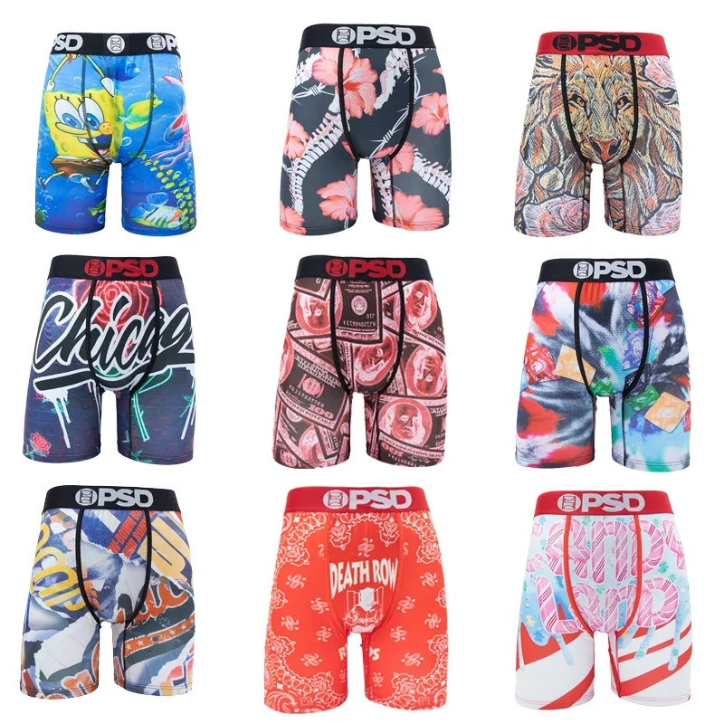 Fashion Printed Men Underwear Boxer Cueca Male Panties Lingerie Men Underpants Boxershorts Sexy S-XXL Men's Boxer Briefs Trunks