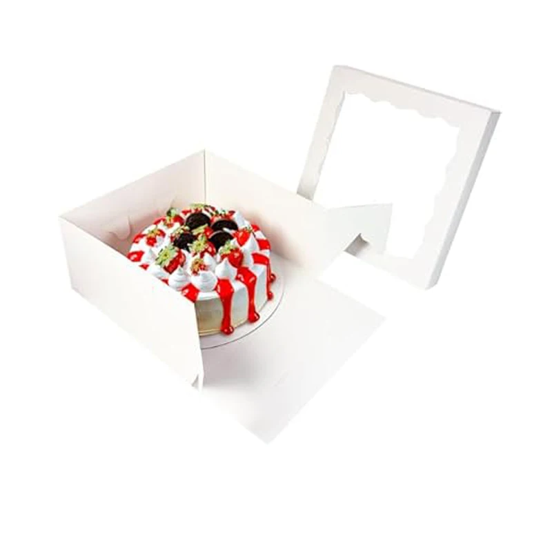 SpecialT | Taartdozen met venster 25pk 12 x 12 x 6 inch witte bakkerijdozen, wegwerptaartbakken, dessertdozen