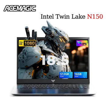 ACEMAGIC 18.5"Laptop Computer Windows 11 PRO 8000 mAh Battery Intel N150 Quad-Core Processor 16GB DDR4 RAM 512GB SSD Wifi5 1