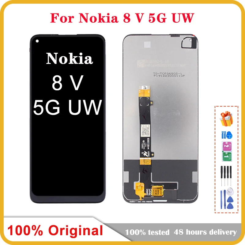 6.81 "Originale Per Nokia 8 V 5G Uw Display Lcd Touch Screen Digitizer Assembly Per Parti Di Riparazione Di Ricambio Per Schermo Nokia 8 V