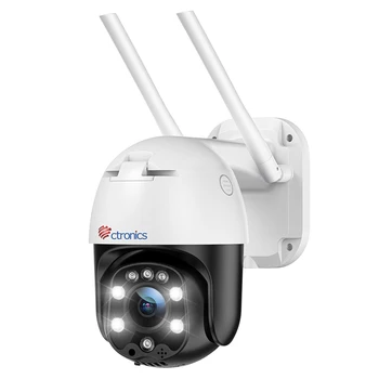 Ctronics-WiFi IP 카메라, 4X 줌, 야외 야간 투시경, 1080P 보안 카메라, PTZ 파노라마, 360 자동 크루즈 CCTV, 인간 감지