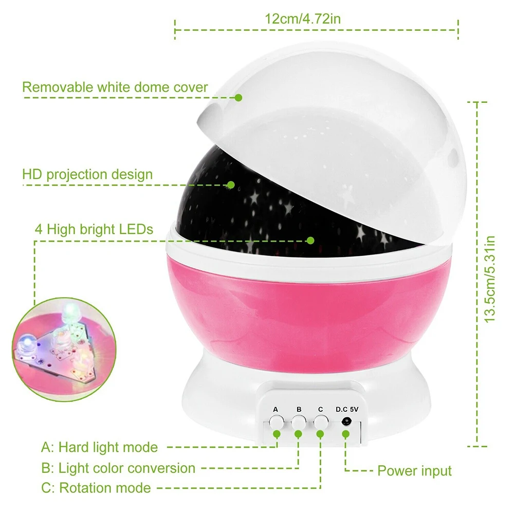 Proiettore cielo stellato - Luce Notturna Proiettore Luna a Forma di Faro - KidzlyTerra Luna Lampada Di Proiezione Proiettore Stella : Lampada Luna