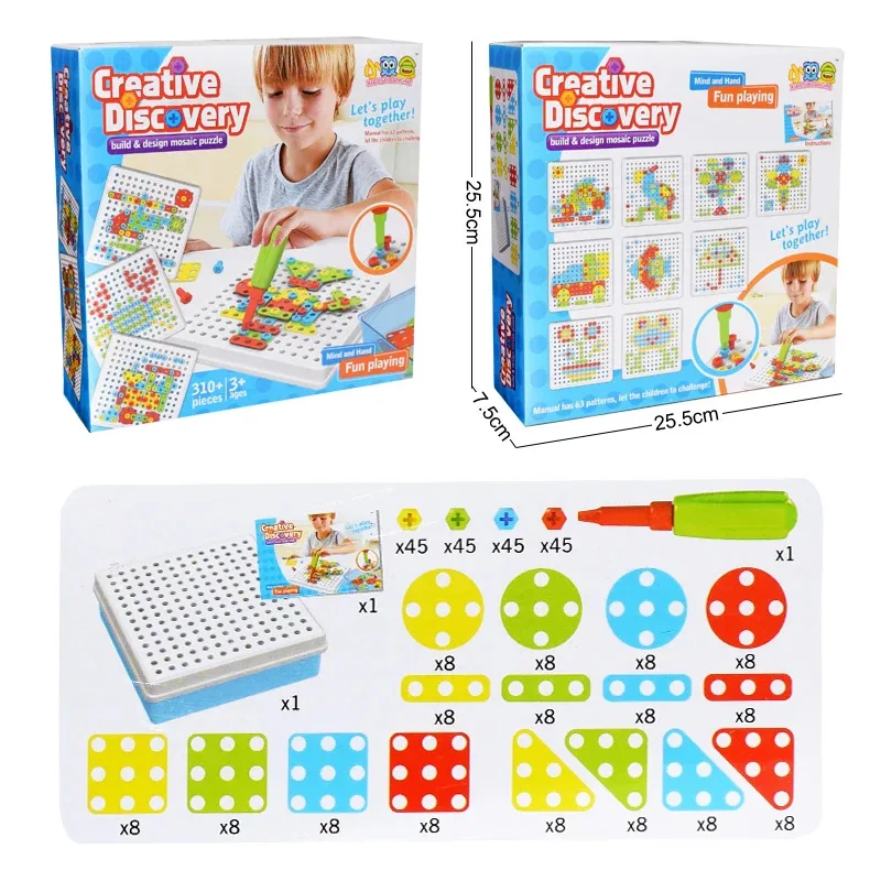 Creative Construction Toys Kit Educational STEM Toys Assembled DIY Play Set Kids Electric Drill For Boys Girls Gift