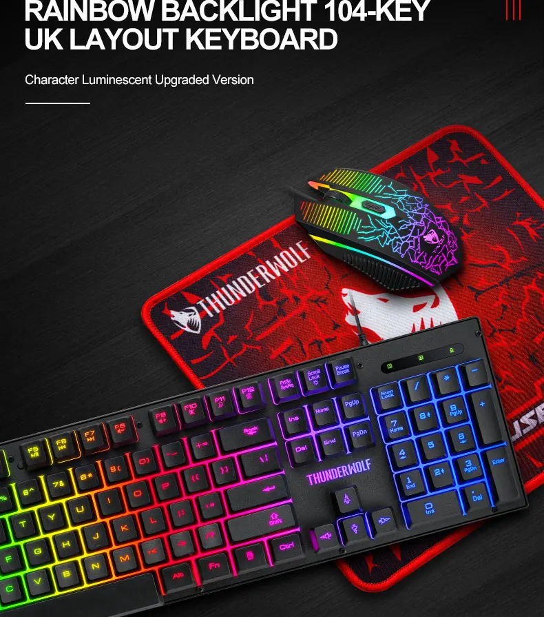 Gaming Keyboard Mouse And Mouse Pad Set With Backlit Wired Keys_voghion.com