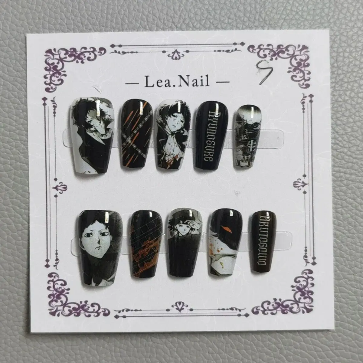 Exquisite Bungo Stray Dogs Inspired Press-On Nails with Creative Manicure Jewelry Design
