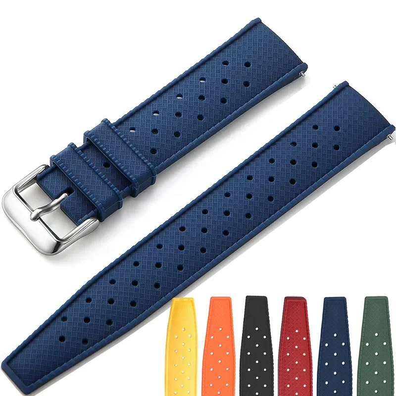 Cinturino In Gomma Siliconica Premium 20Mm 22Mm Per Seiko Citizen Omega Diving Cinturino Da Polso Impermeabile A Sgancio Rapido Smart Watch Band