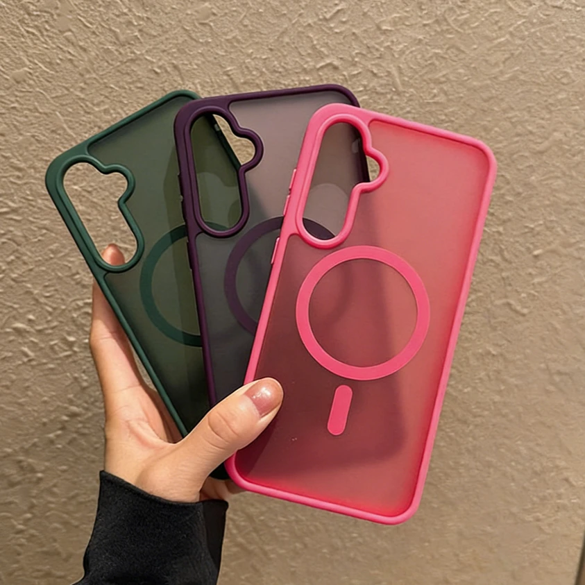 Candy Color Matte Translucent Magnetic Shockproof Phone Case