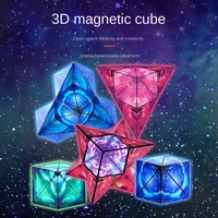 Variety Geometric Changeable Magnetic Magic Cube Anti Stress 3D Hand Flip Puzzle Cube Kids Stress Reliever Fidget Toy 4