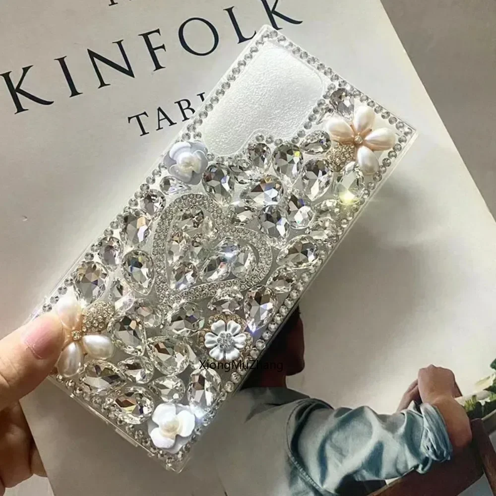 Luxury Love Heart Rhinestone Crystal Case for Samsung S9 Plus S8 S7 Edge for Galaxy Note 20 Ultra Note 10 Pro 10 Lite 9 8