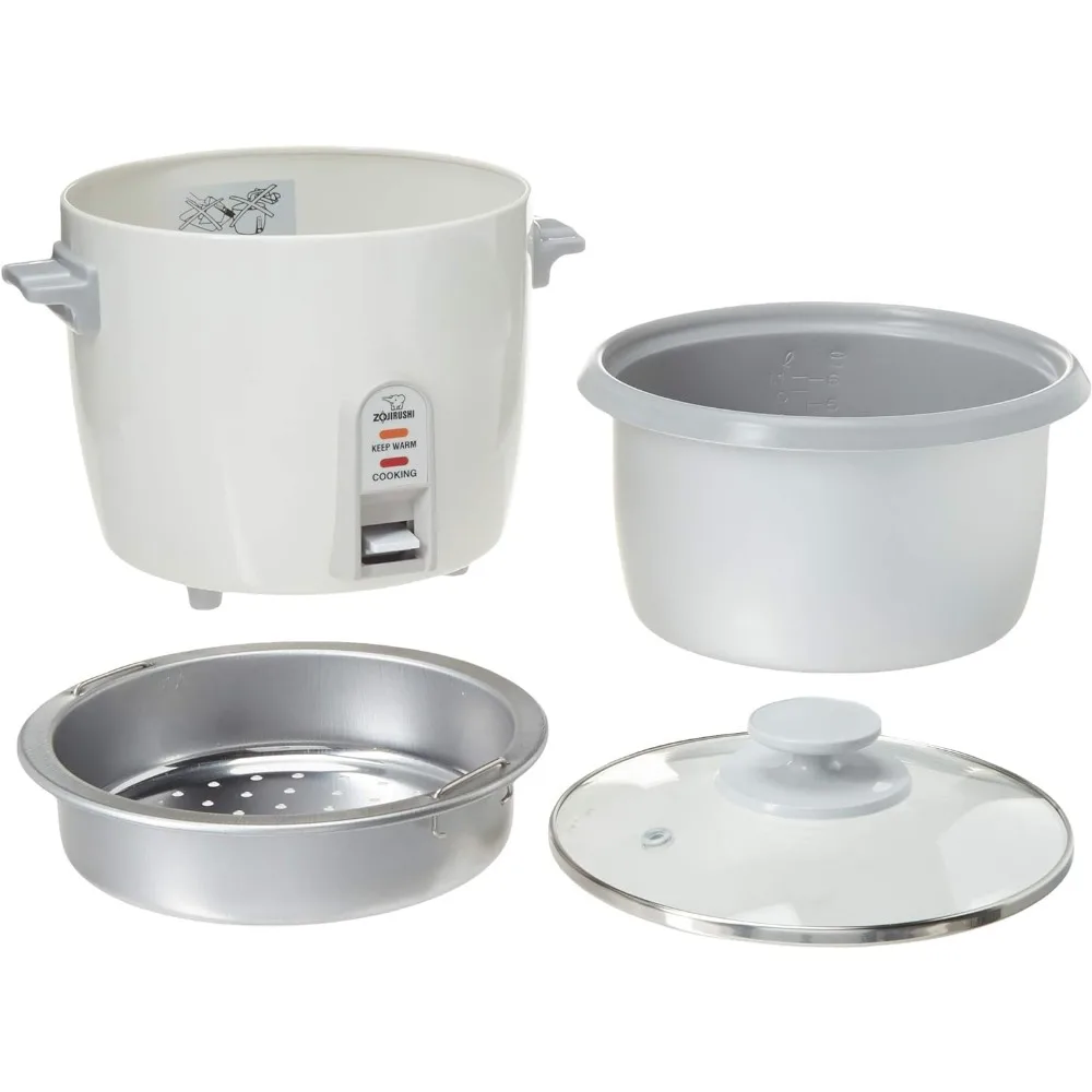 6-Cup (Uncooked) Rice Cooker, Easy-to-use Single Switch Control, Removable, Easy-to-clean, Nonstick Inner Cooking Pan, White 3