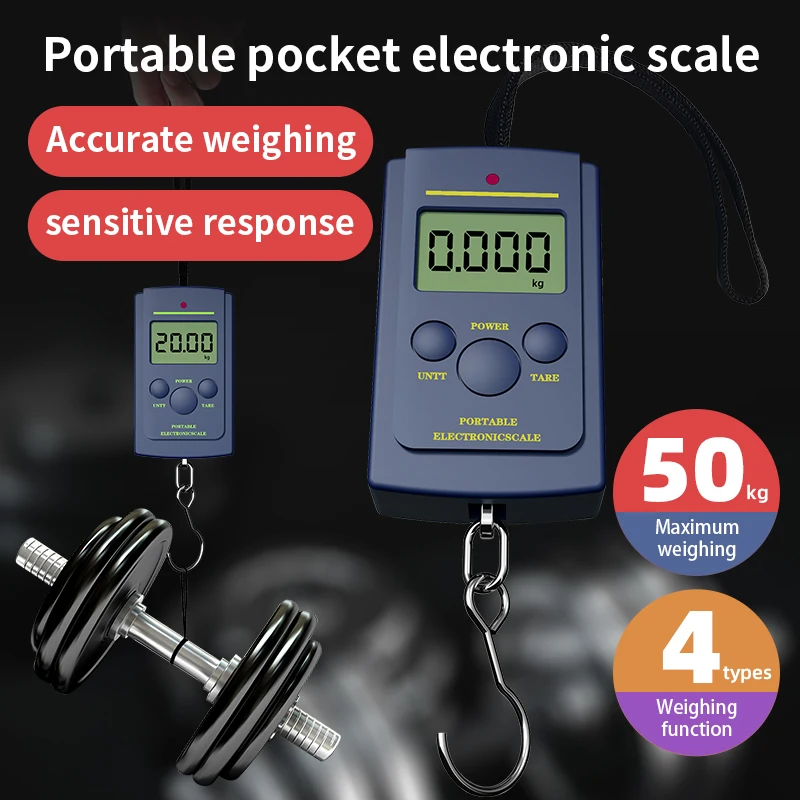 1PC Multifunctional Mini 50kg/10g Electronic Hanging Fishing Luggage Balanca Portable Digital Handy Pocket Weight Hook Scale