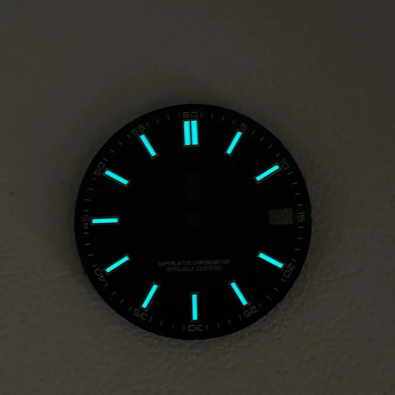28.5mm Single calendar Blue Light Date S dial Black Silver Blue Dial Suitable 35 36 Automatic Movement 29mm S Dial