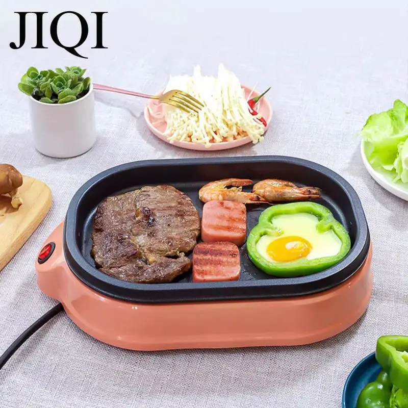 JIQI Non-stick Multicooker Thermostatic Frying pan Barbecue Grill Electric Skillet Steak Omelette Maker Pie Pizza Griddle 220V 4