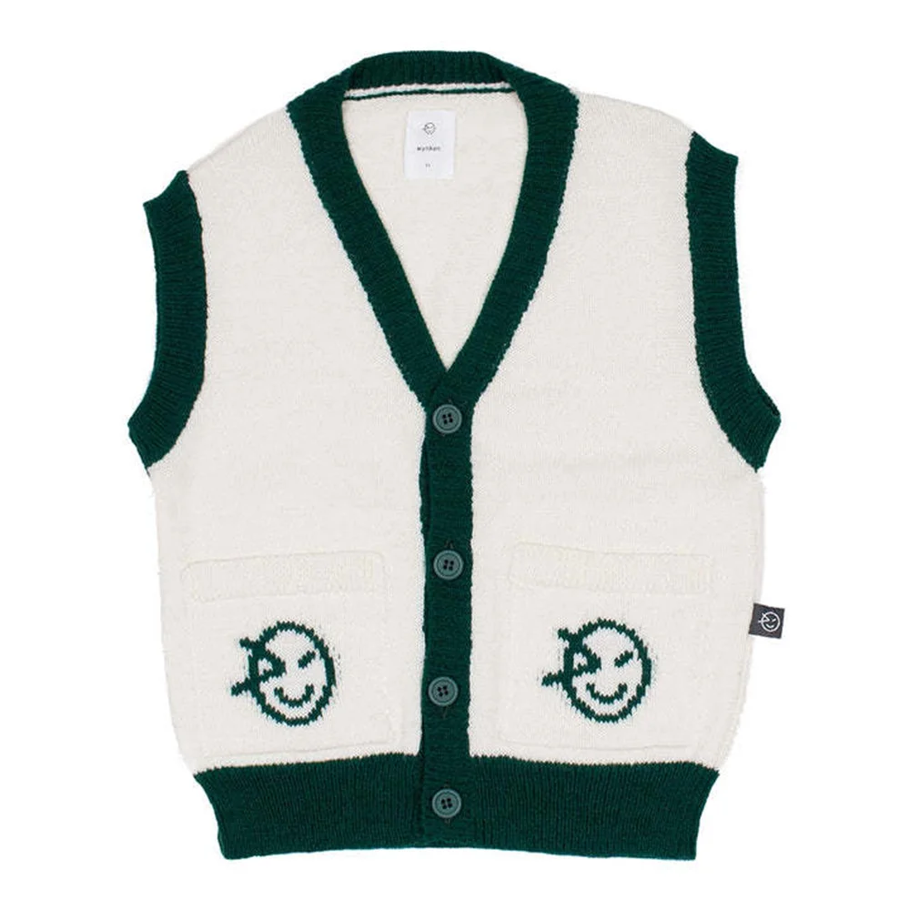 AW24 Kids Cardigan for Girl Boy Knitted Vest wyn Striped autumn winter Child Knit Sweaters Vest Pullover outfit Clothes