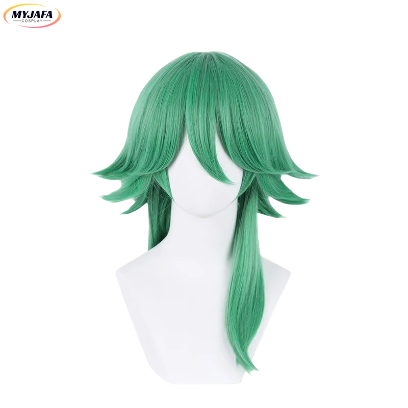 INF Peluca Cosplay Verde - Cabello Resistente Al Calor Para Fiesta Anime Con Ajuste Ajustable 7314281252601
