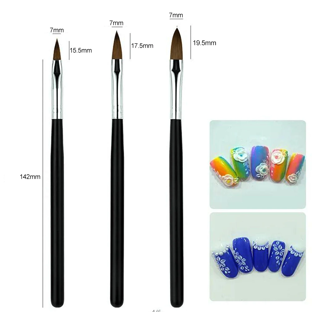 3/5PCS Acrylic Nail Brushes Set For Acrylic Powder Nail Glue Acrylic Application/Extension/Carving Nail Professional Brushes 15/ 4