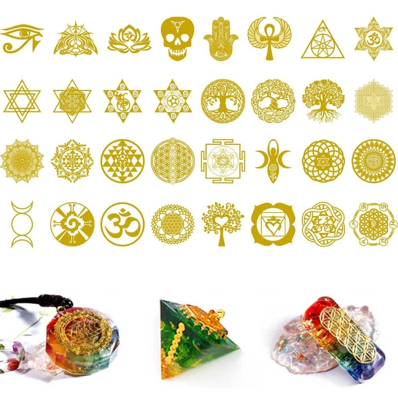 

Цветочная серия, наклейки с пожеланиями, эпоксидные листья, металлические наклейки, глаз, череп, ручные медные наклейки для