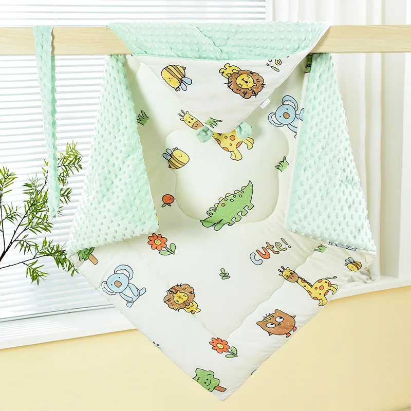 96x96cm Baby Blanket Newborn Baby in the Delivery Room Beanie Velvet Quilt Newborn Supplies Blanket Winter Thickened Quilt
