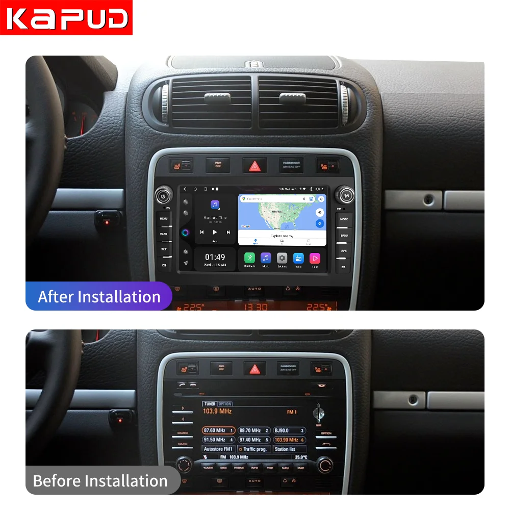 Kapud ڵ  ȵ̵ 12 GPS ׺̼ DSP CarPlay ڵ Ƽ̵ ÷̾ ׷  ī̿ 955 957 GTS 2003-2010