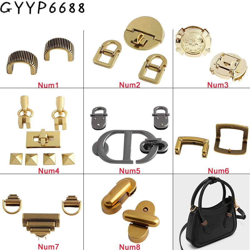 1 5 10Sets Metal Twist Turn Locks For Leather Handbags Purse Bags Snap