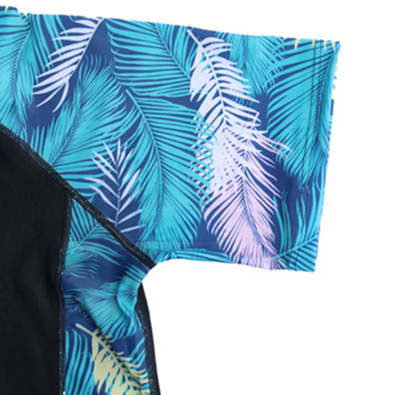 Mens Two Pieces Sport Swimsuit Print T-shirt Top and Shorts Set Swimming Training Athletic Swimwear Pool Beach Bathing Suit