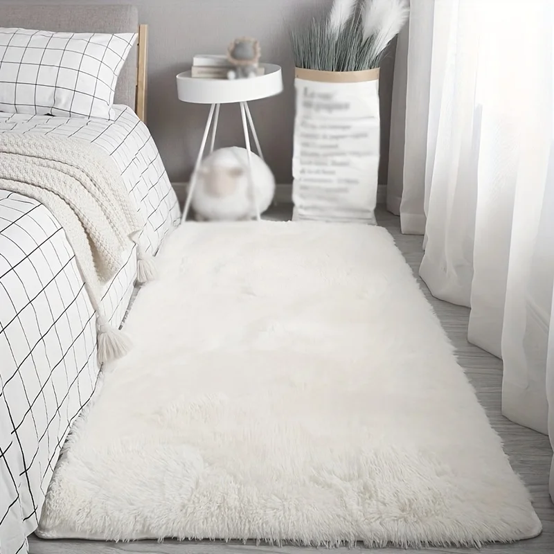 VIKAMA Plüsch-Bodenmatten für den Innenbereich, weicher und flauschiger Teppich für Schlafzimmer, Ruhebereich und Wohnzimmer, Heimdekoration – Detail 7