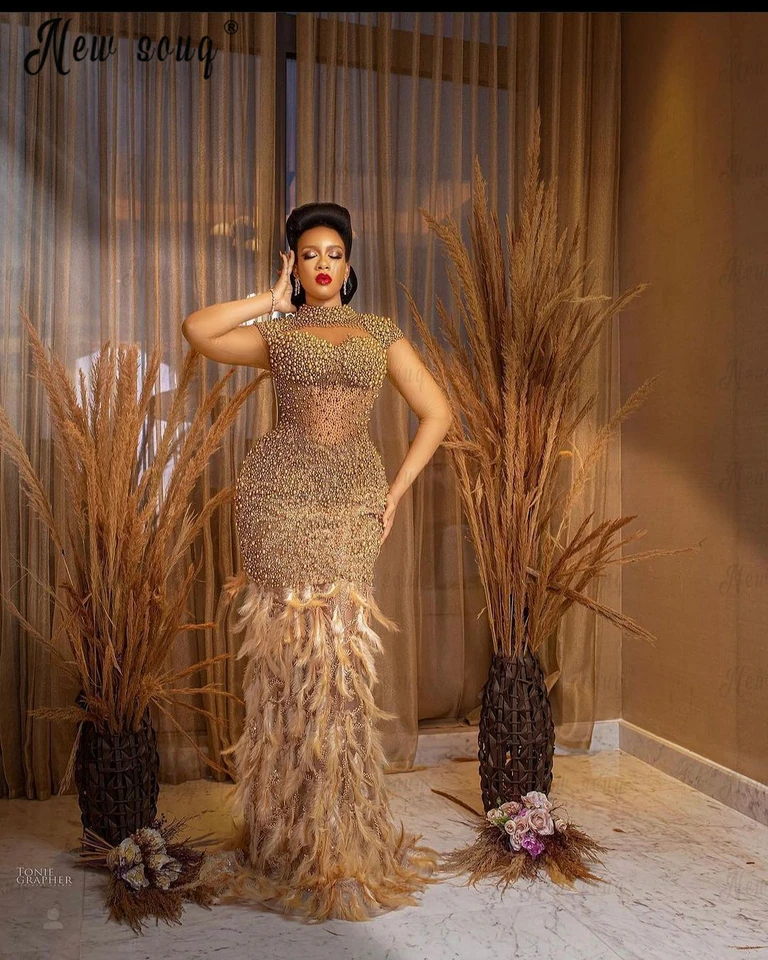 gold feather dress Self-Portrait - Gold Metallic Feather Maxi Dress main image 1