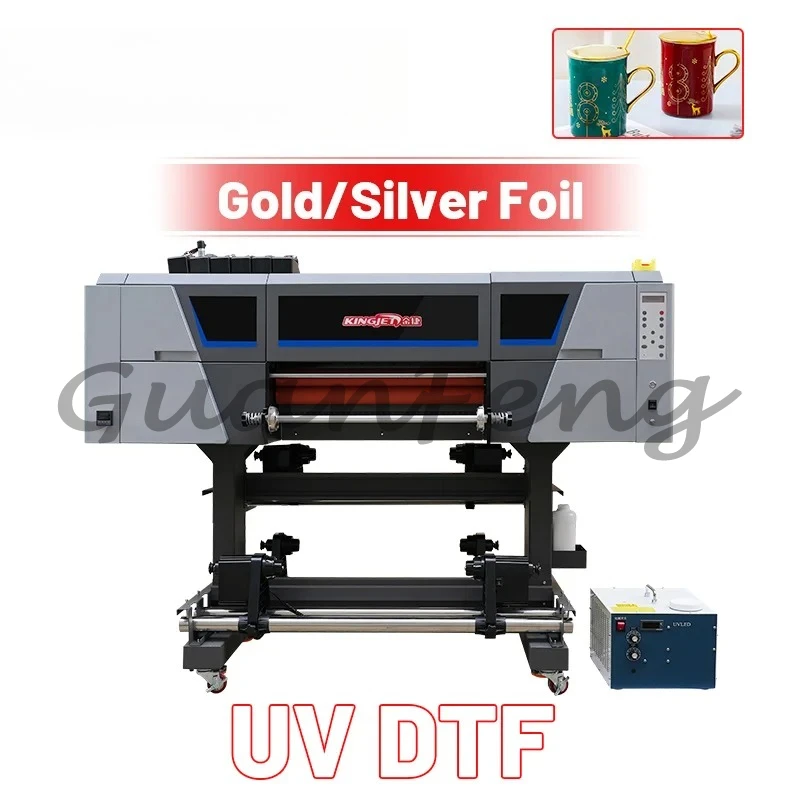 A3 UV DTF Printer 60/30cm Imprimante Ab Film I3200 Heads All In One Roll To Roll UV DTF Printer With Laminator Printing Machine