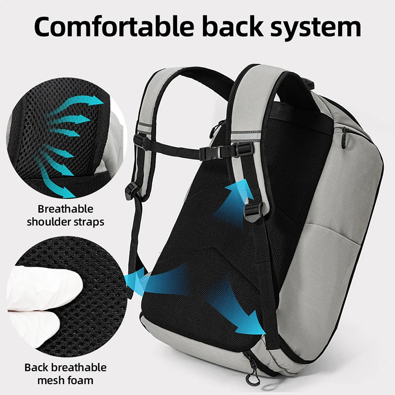 Nylon Sports Backpack with Shoe Compartment for Gym Fitness
