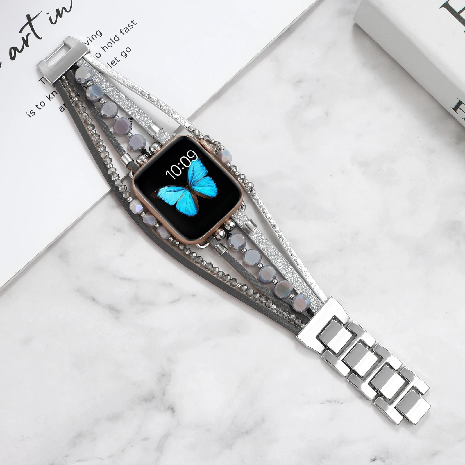 Pulseira para apple watch feminino ornamento corrente